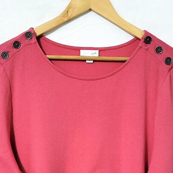 J Jill Womens Long Sleeve Button Accent Top Size XL Pink Modal Capsule Office - Picture 3 of 11